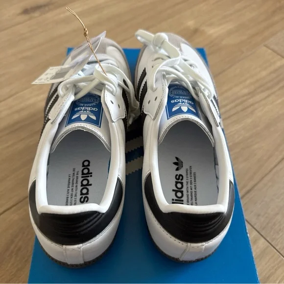 Adidas Men's Samba OG White/Black Leather Shoes Sneakers B75806 – Size 7.5 NEW - Picture 4 of 7